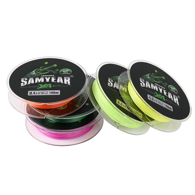 SAMYEAR 100m 200m 300m 4-Strand 0.1mm-0.5mm Super Strong Braid Line Fishing